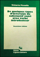 De quelques types d'inversion du substantif sujet avec le verbe introducteur